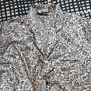 Studio Donatella Black and White Rose Print Pajamas, Shorts & Top Set